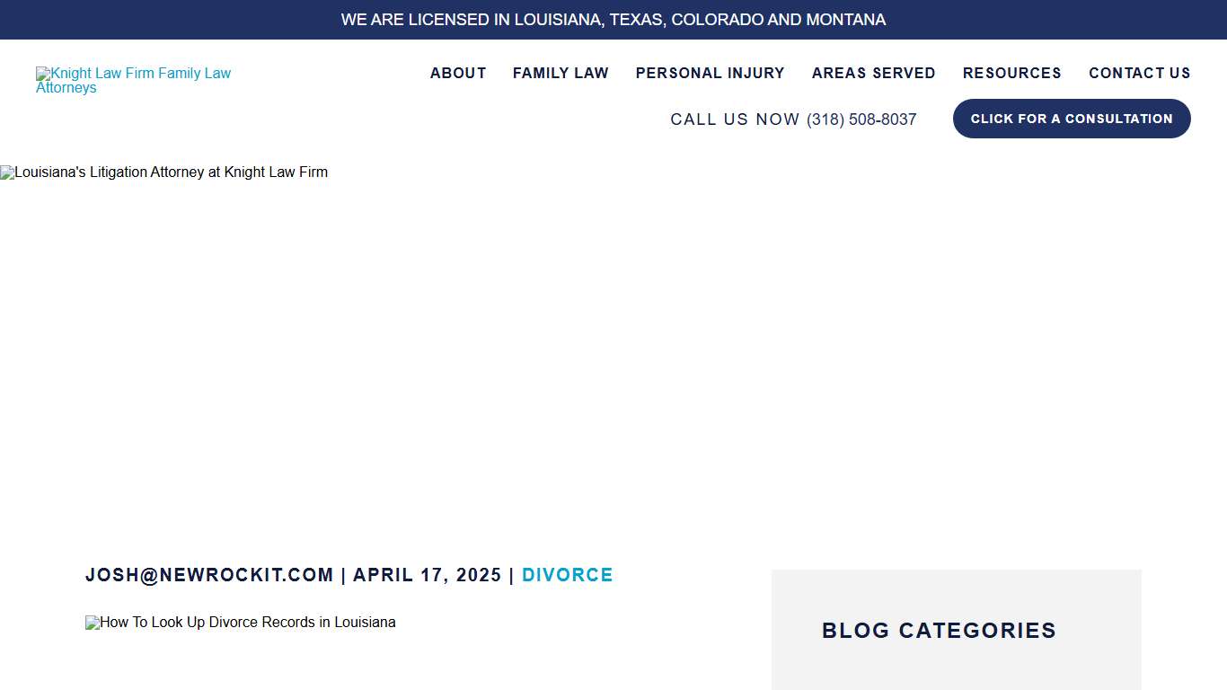 How To Look Up Divorce Records in Louisiana - Knight Law Firm